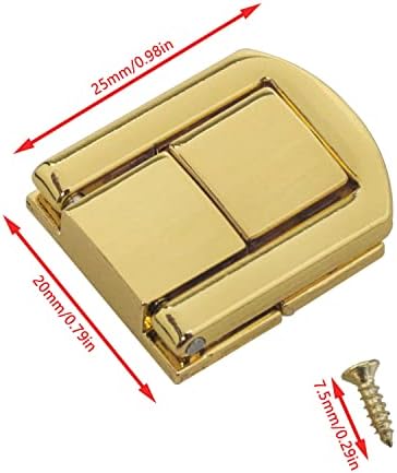 Zasun za zaključavanje od 6 komada od legure zlatnog cinka s vijcima za kutiju za nakit, kovčeg, kutiju sa zasunom