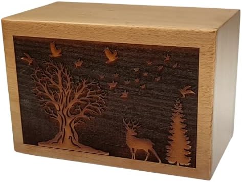 Ručno izrađena kutija za kremiranje od borova za ljudski pepeo - draga i kremacija drveća za pepela 'ručno izrađena drvena urna kutija,