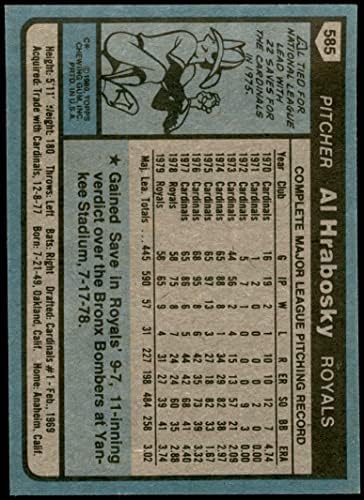 1980. Topps 585 Al Hrabosky Kansas City Royals NM/MT Royals