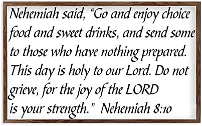 PIMINI DRVENI OKRANICI ZINJE Umjetnost Nehemija 8 -10 - PL12975 - Nehemiah je rekao: „Idite i uživajte u odabiru hrane i slatkim pićima.