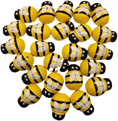 24 drvene 3-inčne pčelinje kuglice obojene žutom bojom s ravnim naslonom 99