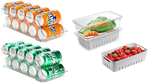 * 2 pakiranja spremnika za organizatore hladnjaka, dozator staklenki, držač za pohranu u kompletu s 2 pakiranja spremnika za svježu