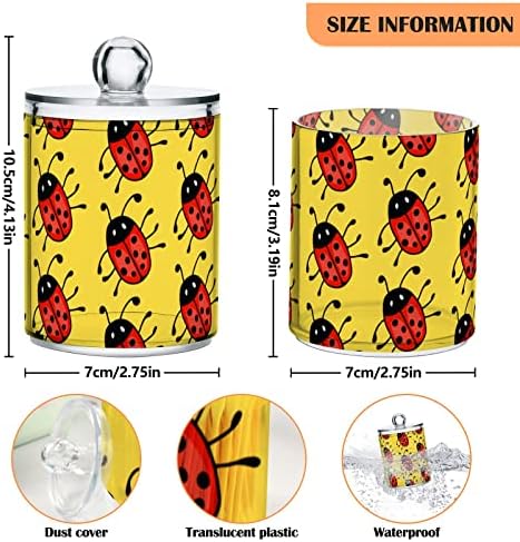 Ladybug vektor pamučni nosač brisača za kupaonice Staklenke s poklopcima s poklopcima Postavite pamučnu kuglu Okrugli držač za pamučne