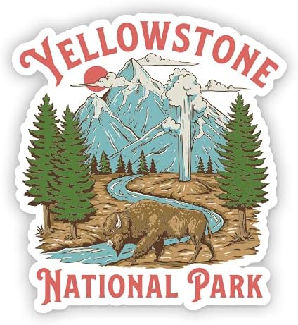 GT Graphics Express National Park Yellowstone - 3in vinilna naljepnica - za automobil s bocom za vodu za prijenosno računalo - vodootporan