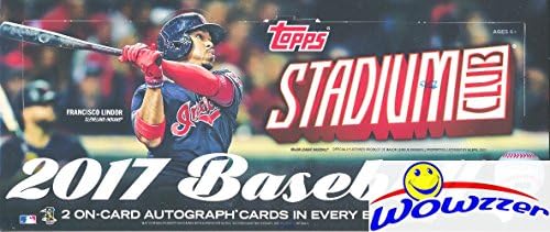 2017 Topps Stadium Club Baseball Tvornica zapečaćena hobi kutija s dva autografa i umetke/paralele! Potražite novake i autograme Aaron