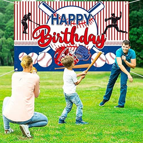 Dekoracija bejzbolske rođendanske zabave, natpis na pozadini bejzbolske rođendanske zabave, pozadina fotografije bejzbola Pribor za