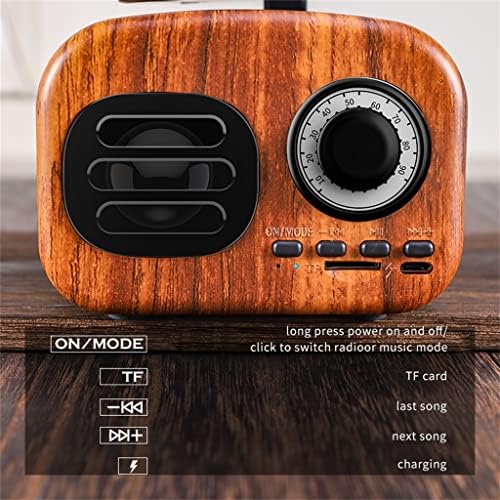 GXBPY zvučnik retro drvena nosača zvučnika Vanjski zvučni sustav TF FM Radio Music Mp3 Subwoofer