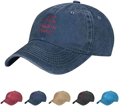 Prilagođeni traper šešir za muškarce Dizajnirajte vlastiti personalizirani tekst fotografije logotip ispravan podesivi bejzbol ugrađeni