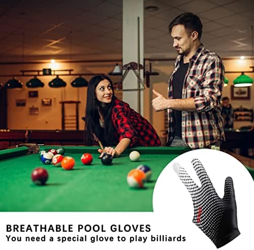 Fercaish 3 Snooker rukavice Slooker rukavice Rastemljive rukavice za biljar, protiv klizanja i prozračne rukavice izdržljive rukavice