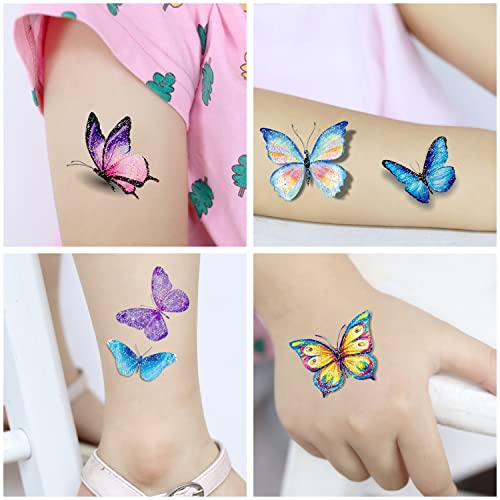 Privremene tetovaže leptira u stilu 260 za djecu, svjetlucave tetovaže leptira za rođendanske zabave za djevojčice, pribor za ukrašavanje