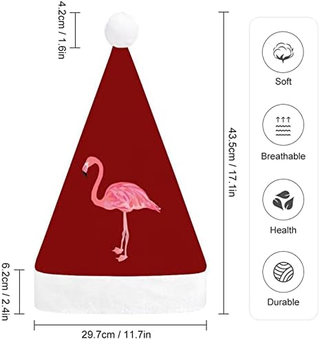 Ružičasti Božićni šešir za ptice Flamingo, šešir Djeda Mraza, smiješni Božićni šeširi, šeširi za zabave za žene / muškarce