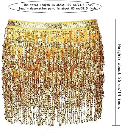 Belly Dance Sequin Tassel Skirt suknja hip šal -pojas Mini suknja Festival Rave odjeća za žene