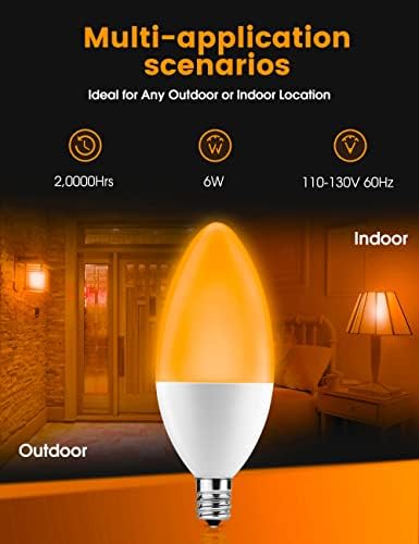 LED lampe za kandelabre 912, narančasta LED lampa od 60 vata, lampe za svijeće u lusteru 910, lampe za stropne ventilatore od 6 vata,