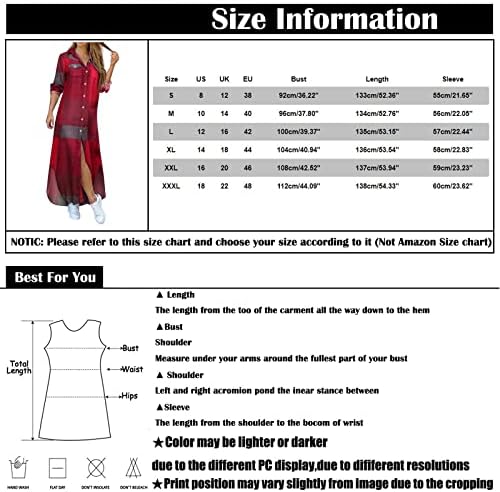 Haljina plus veličina, modne ženske ležerne labave seksi košulje s gumbom dugih rukava košulja