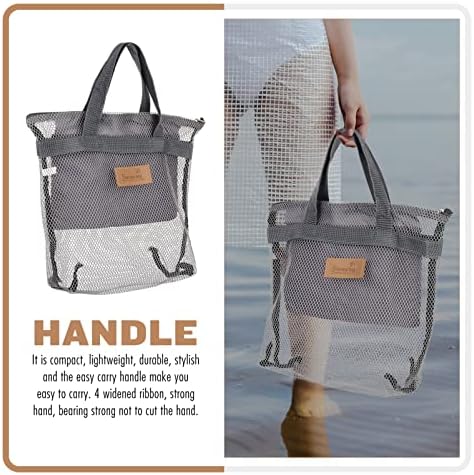 Zerodeko 4 PCS torbe za plažu Savijanje vrećica za plažu prijenosne torbe za torbe kozmetike, GreyX2PCS, 30x28x9.5cmx2pcs, moda