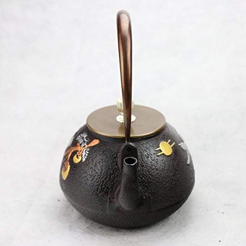 Iron čajnik, 1L novi željezni čajnik Južni Japan Double Magpie Persimmon Teapot kung fu čaj Pot Metal Phijen za piće kao kućni ili