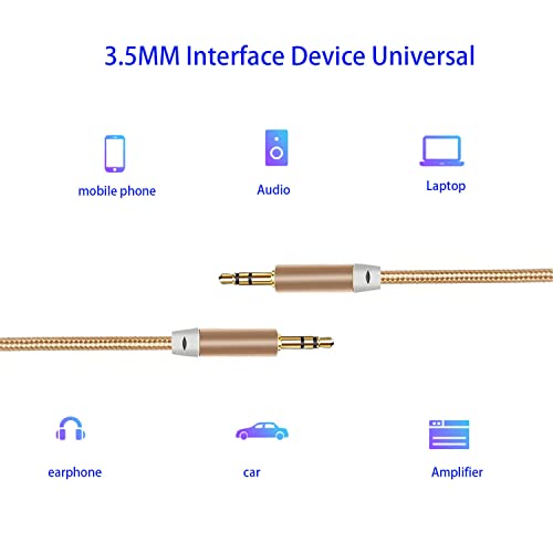 Faoyliye 3,5 mm najlonski pleteni stereo audio kabel, 4,9ft/1,5m muški do muški audio kabel audio kabel kompatibilni iPhone, iPad i