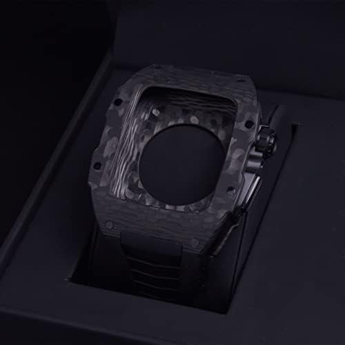 Aemall Carbon Fiber Case Sport Style Mod komplet za Apple Watch Series 8 45 mm lagani remen za IWatch 7 6 SE 5 4 serija 44 mm DIY pribor