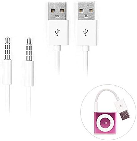 Kabel za iPod Shuffle, iAbler 2 Pack Priključak od 3,5 mm priključak za spajanje na USB Punjač USB Kabel za sinkronizaciju i prijenos