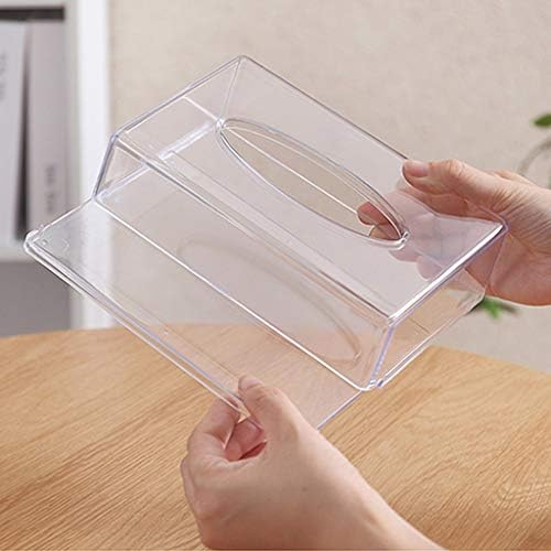 Qwerty prozirna kutija tkiva - poklopac kutije s tkivom pravokutni, vodootporni, držač ručnika za kućni ured, 19x12x6cm