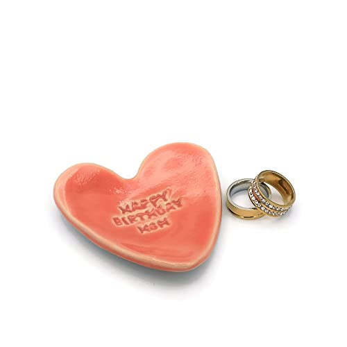 Jelo za držanje prstena sretan rođendan mama poklon, mala ručno rađena zdjela u obliku srca