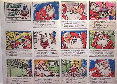 Elmer čarobni vilenjak izvorno umjetničko djelo Božićni strip