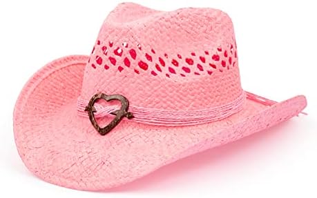 Slamnati ružičasti kaubojski šešir za žene, tanak, proljeće / ljeto ružičasti kaubojski šešir