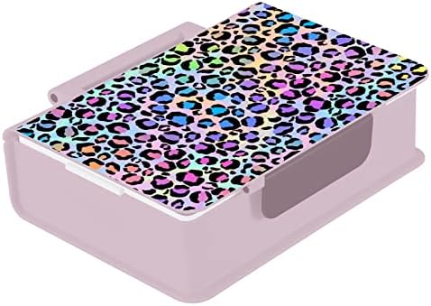 Alaza Leopard Print Rainbow Cheetah Polka Dot Bento kutija za ručak bez BPA-a bez propuštanja kontejnera za ručak s vilicom i žlicom,