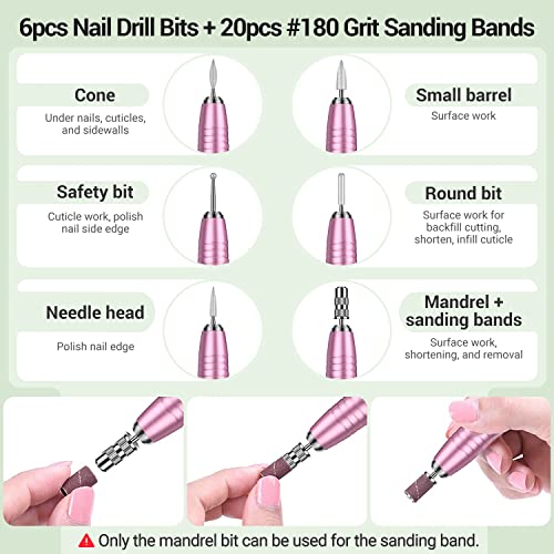 Električna bušilica za nokte-olovka brusilica-brusilica profesionalni kompaktni set električnih turpija za nokte + profesionalna akrilna