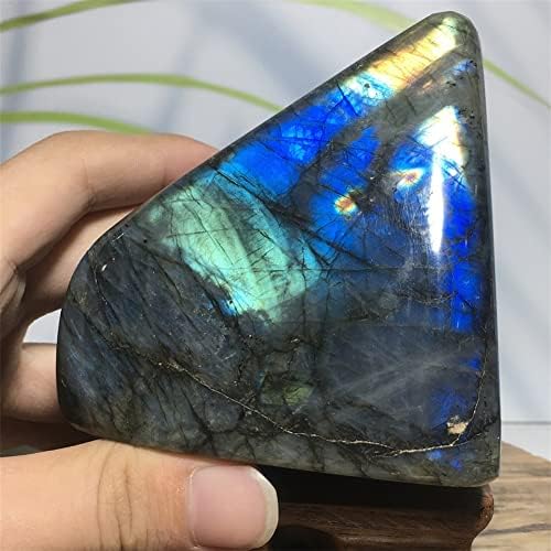 Doupe labradorit Natural Gemstone Plavi polirani kristalni mineralni uzor uzorak dragulja Moonstone Meditacija tijela Reiki Reiki ukras