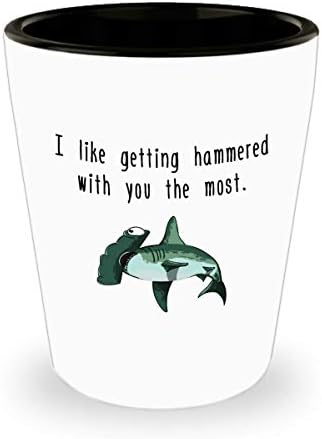 Smiješni poklon morskog psa-poklon morskom biologu - poklon roniocu za Valentinovo, rođendanski poklon - čaša morskog psa čekića-začepljena