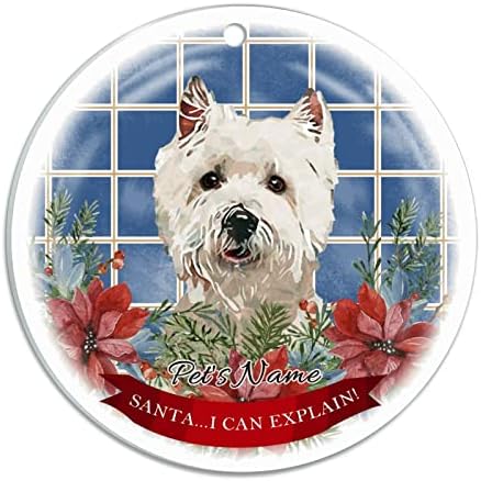Djed Mraz, mogu objasniti, Labrador Doodle pas Božićni akrilni ukras, spomen za kućne ljubimce, Božićni sublimacijski ukrasi po mjeri,