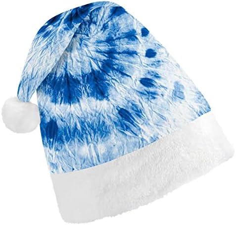 Indigo plavi akvarel prljavi umjetnički Božićni šešir Uniseks šešir za odrasle Djed Božićnjak udoban klasični Božićni šešir za božićnu