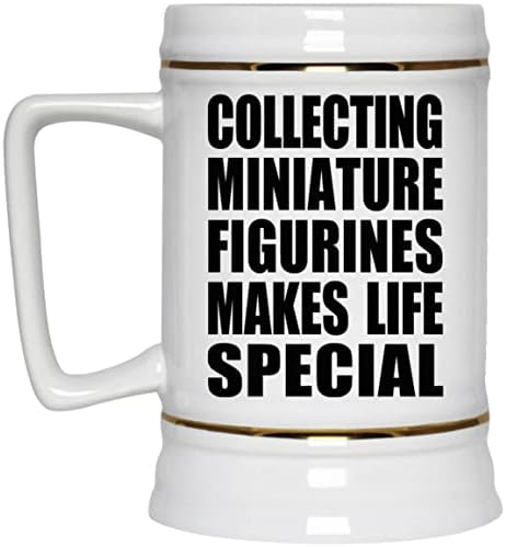 Dizajnsify prikupljanje minijaturnih figurica čini život posebnim, piva od 22 oz, keramička šalica s keramikom s ručicom za zamrzivač,