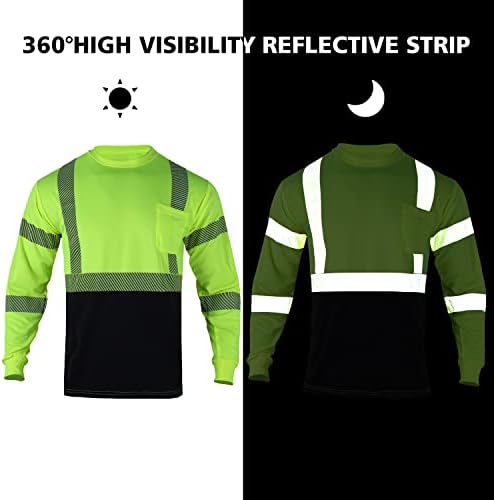 Fonirra Visoka vidljivost Sigurnosne košulje za muškarce Reflektirajuća ANSI klasa 2 Dugi rukavi HI VIS CONSTRUGINSKI RADI