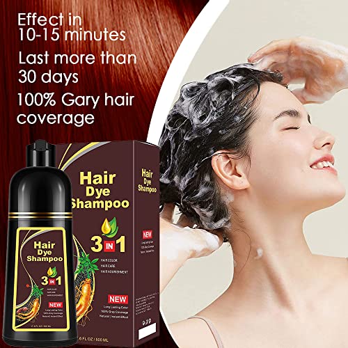 Crni instantski šampon u boji kose kesten smeđi šampon boje za žene i muškarce 3 u 1- biljni sastojci bojanje šampona u nekoliko minuta-