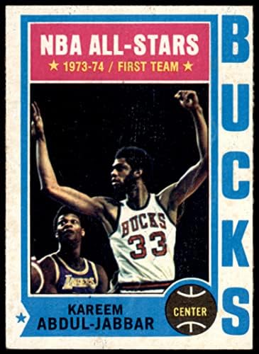 1974. Topps 1 Kareem Abdul-Jabbar Milwaukee Bucks vg Bucks UCLA