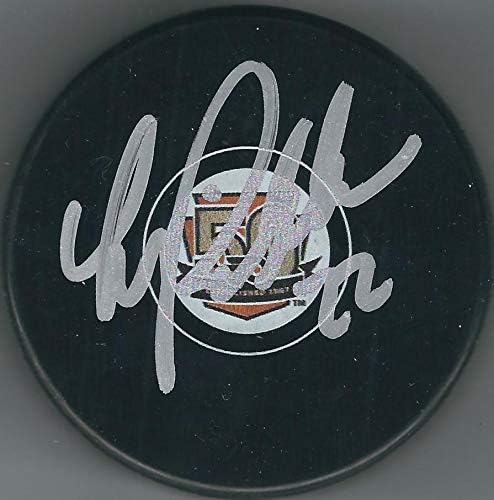 Hokejaški pak s autogramom Lukea Richardsona Philadelphia letači, 50. godišnjica hokeja na ledu-NHL Pak s autogramom