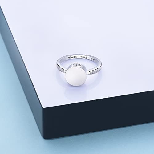 Lovecho Urn prstenovi za pepeo za žene - Sterling Silver Circle Memorial Cremation nakit ljudski pepeo prstenovi nakit za pepeo od