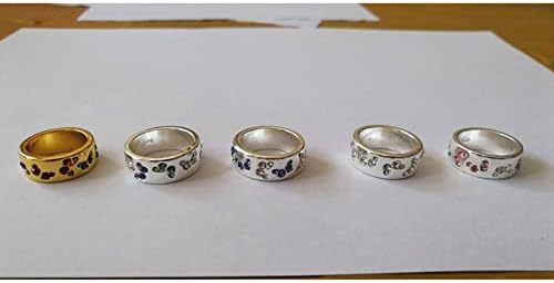 Punk prstenovi Podesivi prstenovi za palac od nehrđajućeg čelika za žene kristalni leptir prsten šareni kristalni leptir