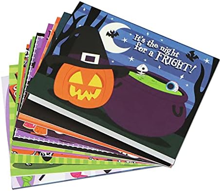 Joyin Halloween pozivnice za djecu, 72 PCS čestitke za Halloween s 12 dizajna za Halloween Trick ili liječenje pozivnice za zabavu
