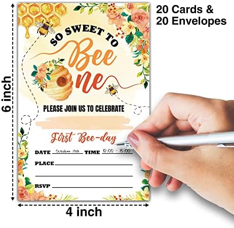 Pozivnice za rođendan Lefohlon Bee, tako slatke za pčelinju, Dječje pozivnice za prvu rođendansku zabavu za muškarce ili žene, ukrasi