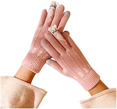 Qvkarw Velvet pletene rukavice za ženske rukavice zimske vanjske rukavice rukavice rukavice rukavice za žene hladno vrijeme