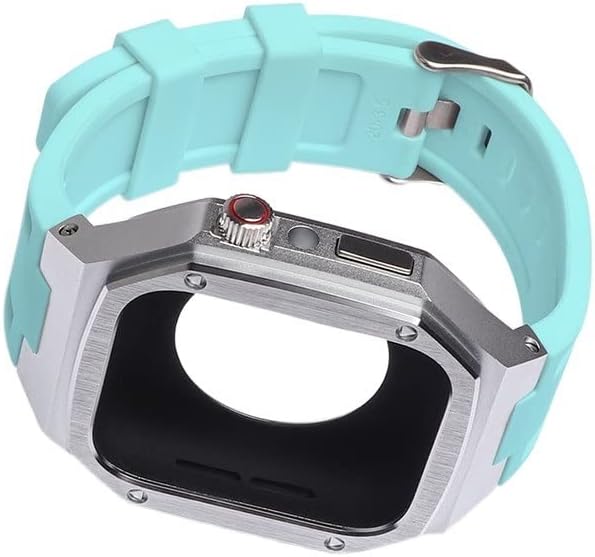 Kanuz Šareni silikonski remen metal futrola za Apple Watch Iwatch SE 8 7 6 5 4 4 40 mm 41 mm 44 mm 45 mm muškarci Zamijenite modifikaciju