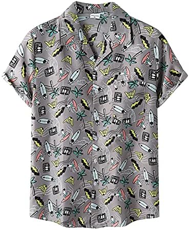 XXBR Muška havajska košulja ležerna gumb kratkih rukava dolje košulje Aloha košulja s džepnim bijelim gumbom košulja kratka rukava