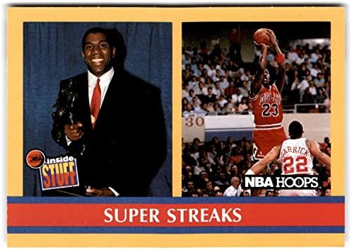 1990-91 Hoops napor iza kulisa 385 Magic Johnson/Michael Jordan Lakers/Bulls košarkaška karta