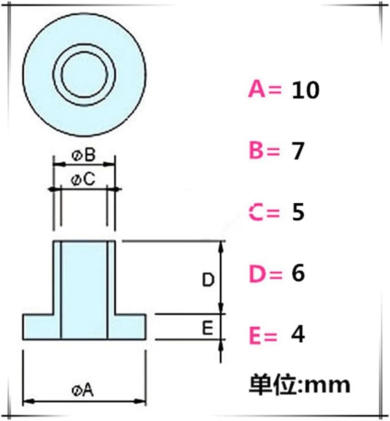 50pcs 5 mm unutarnjeg promjera T-tipa izolacijske brtve najlonske plastične korake tranzistora za perilice kućišta potporni prsten
