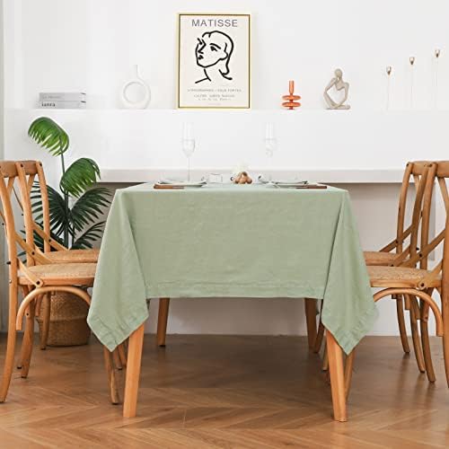 L Posteljina svjetska platna stolna krpa, kamen oprao 60x120 inch prirodni francuski laneni bijeli stol, za kuhinju, blagovaonicu,