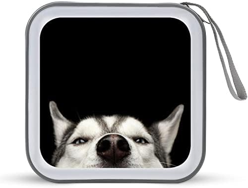 Smiješno Husky Face CD kućište plastične DVD nosač nosača prijenosnog organizatora za odlaganje za auto home putovanja