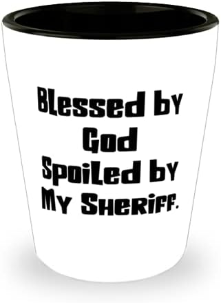 Blagoslovljen od Boga, pokvaren od strane mog šerifa. Čaša Šerif, posebna Šerif, keramička šalica za kolege